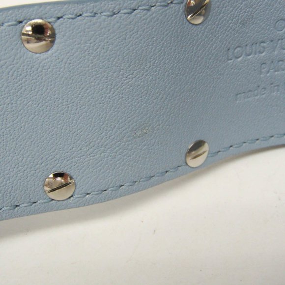 Louis Vuitton Brasslet SOLV M6539 Leather,Metal Bangle Silver,Light Blue - Picture 8 of 10